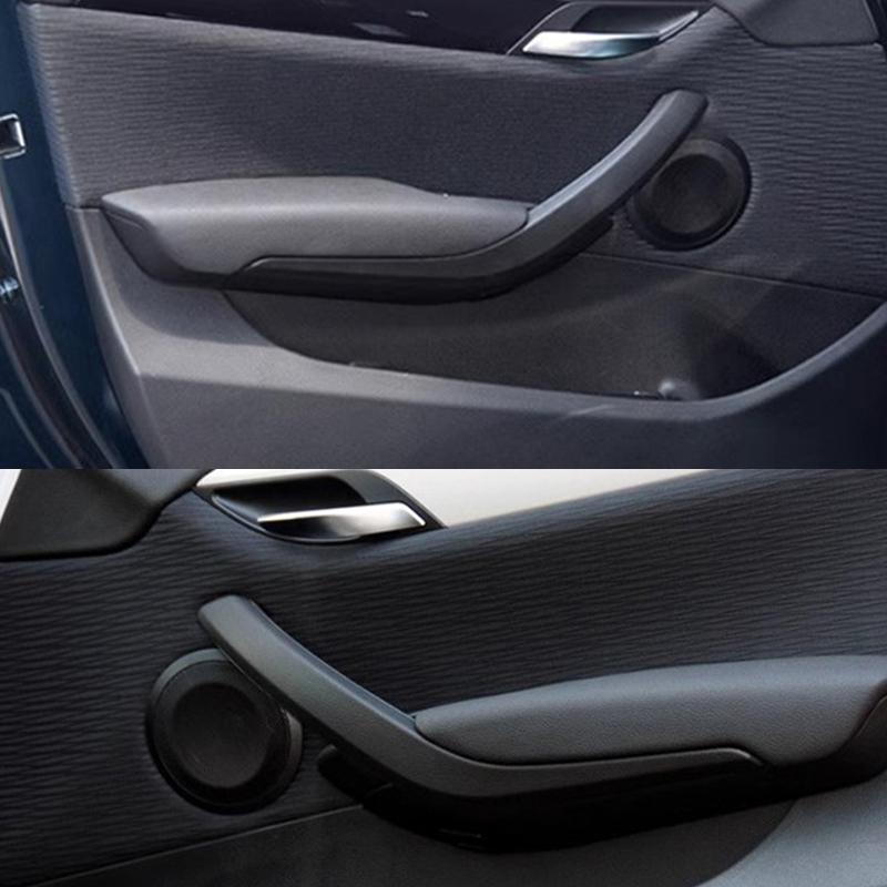 1 Pair Car Interior Left & Right Inner Door Pull Handle Cover Panel Trim for BMW X1 E84 2009-2016 Black/Beige 51412991-775L/776R