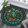 Jungle Parrot Glass Round Area Rug Under Office Chairs Bedroom Living Room Home Decor