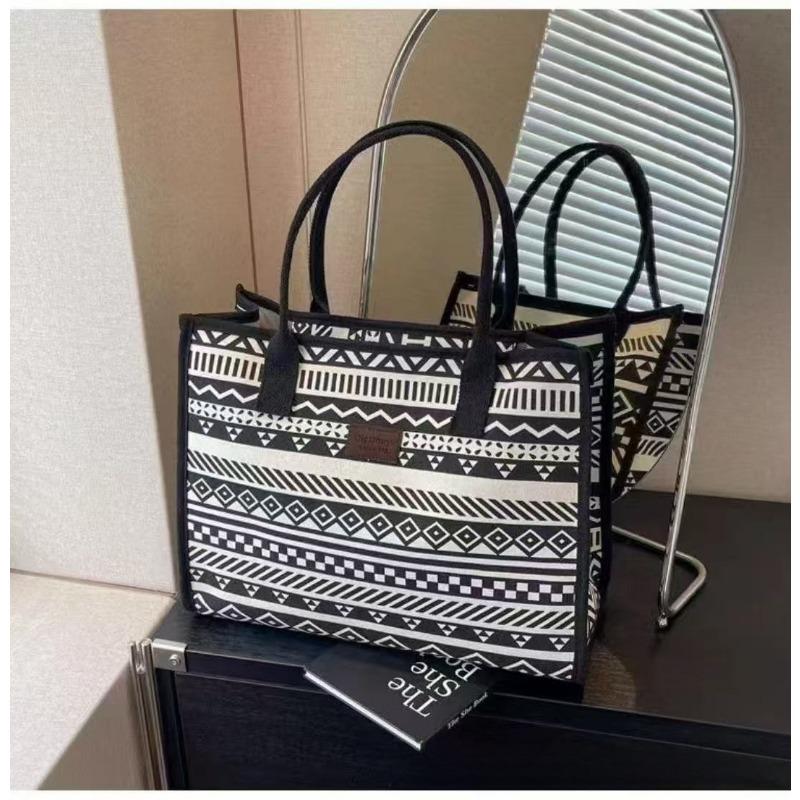 1PC Large Capacity Canvas Tote Bag Women's Autumn and Winter New Casual Commuter Portable Shopping Bag Lightweight One Shoulder Mommy Bag