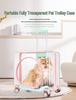 Portable Transparent Pet Travel Suitcase: Breathable, Extra Large for Cats & Dogs