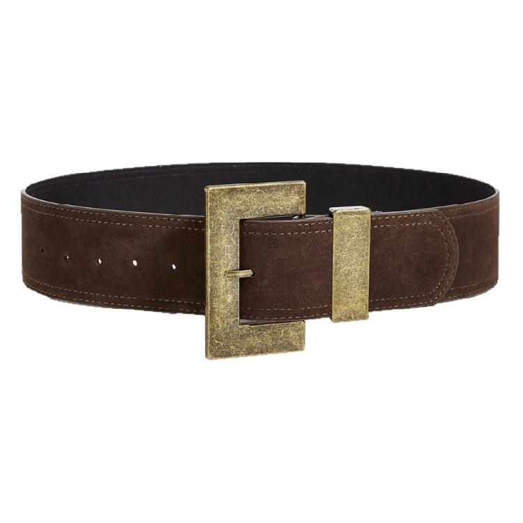 

Trendy Studded Faux Leather Belt Customizable Length Unisex Styles Music Festival Belt For Casual Occasion 1 кофейный