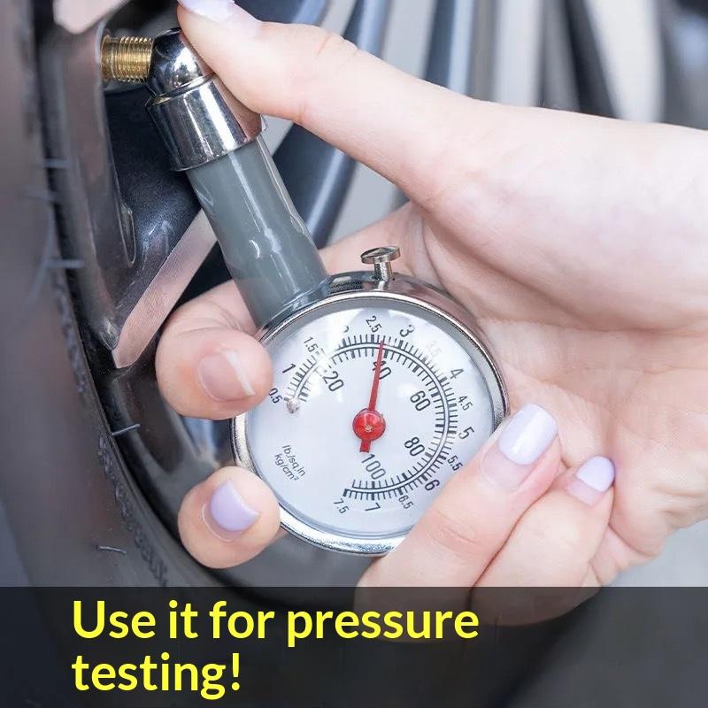 Car Tire Pressure Gauge Stainless Steel Inflation Pressure Gauge High Precision Meter Detector Repair Tools For Mechanical Tires
