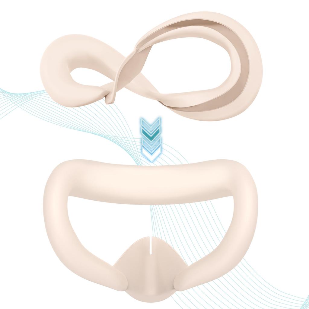 MetaQuest 3 Retractable VR Eye Mask - Light-Blocking, Waterproof, Sweatproof, Silicone Face Shield