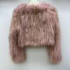 Real Raccoon Fur Braided Jacket Short Length 40cm Double-sided Encryption Slim Young Winter Tops Women's Coat