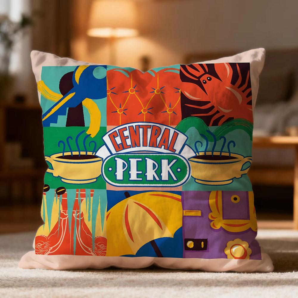 Fashion FFriendses Cushion Cover Soft Washable Pillow Case Multi-Scene for Couch Bed Travel Office Use