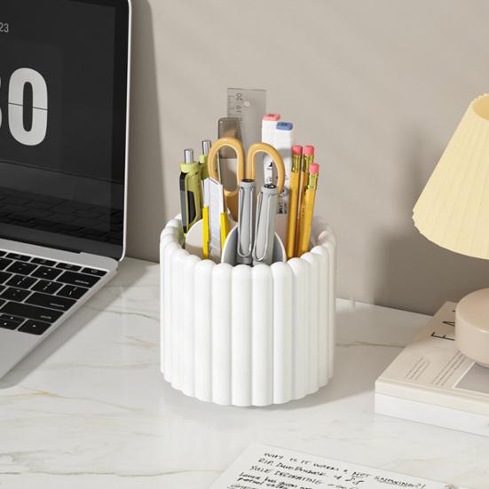 Storage Box Rotation Design Organizer with Compartmentalized Ordered Storage Holder for Office Dormitory Bathroom