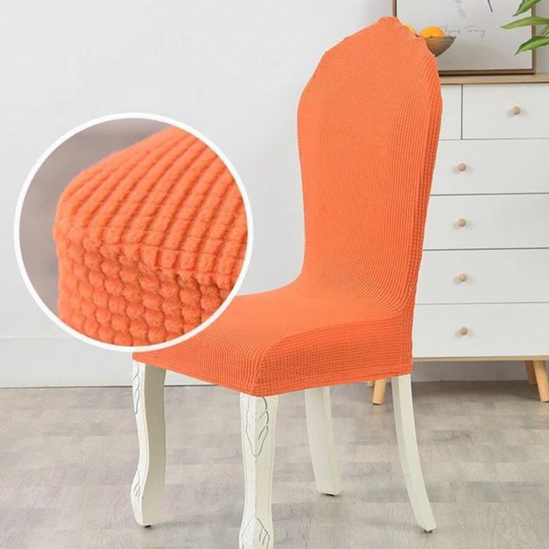 European Chair Cover Polar Fleece Stretch Washable Removable Back Chair Cover Universal For Hotel Home Dining Chair Slipcover