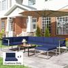 14 Piece Dining Set Cushions Dark Blue