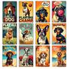 Hisun Tin Sign Vintage Cute Dog Themed Metal Tin Sign Retro Funny Puppy Wall Art Decor for Home Pet Shop Man Cave Rustic Iron Painting Plaque