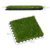 Synthetic Artificial Grass Set of 10 Slabs Tiles 30 x 30 cm Comfort Thickness 3 cm Interlocking Green