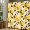 Miyotaa Lemon Fruit Shower Curtain Set 60Wx71H Inches Cute Yellow Plant Leaves Fresh Polyester Waterproof Cloth Bathroom Curtain