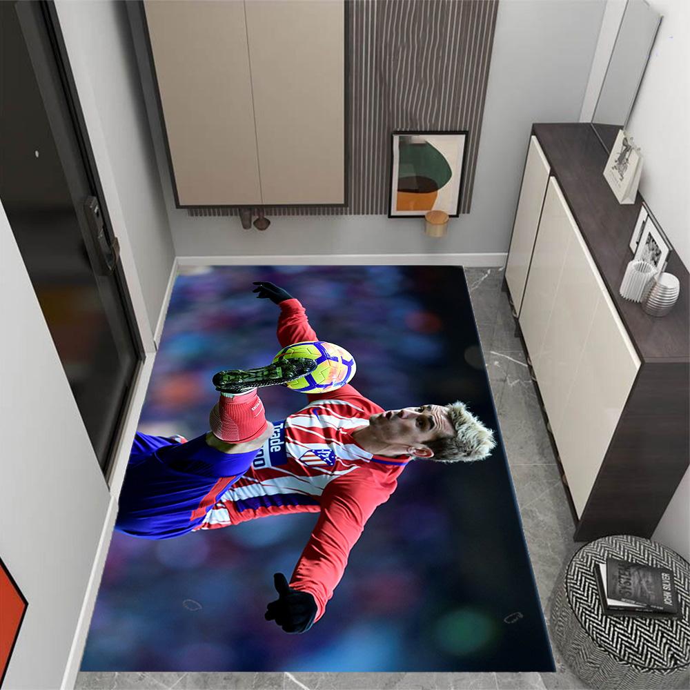 Atletico Madrid Player Floor Rug Office Rug Perfect for Outdoor Game Room Kitchen Bedrooms Anti-slip Rug Anime Office Decor Perfect Gift for Women/Men