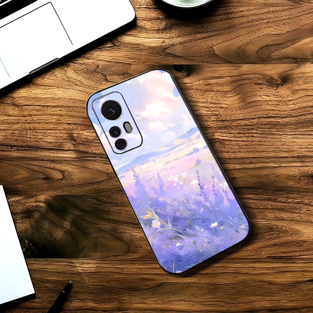 Purple Lavender Flowers Phone Case For Samsung S24, S25 22,30,Note20,Ultra,Lite,Ultra5G,Plus,FE Black Cover