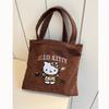 Embroidered Kitty Handbag Hand Carry To Work Cute Large Capacity Versatile Corduroy Small Bag Mommy Bag Going Out