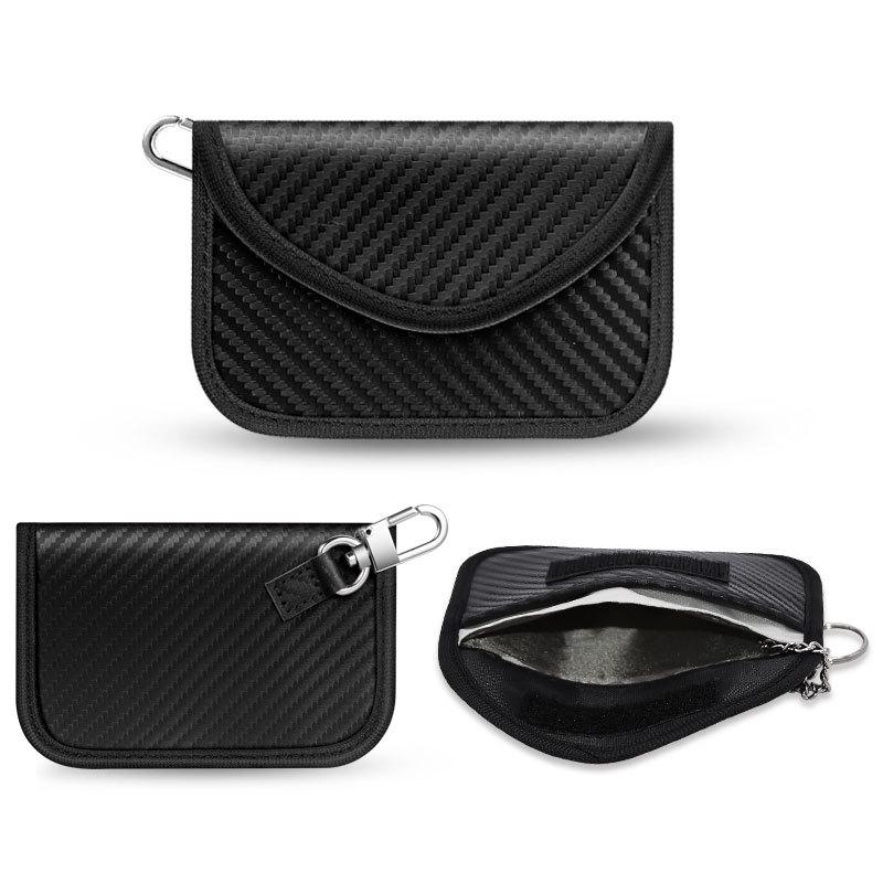 Nouveau boîtier de protection anti-vol pour clé de voiture en fibre de carbone avec blindage RFID