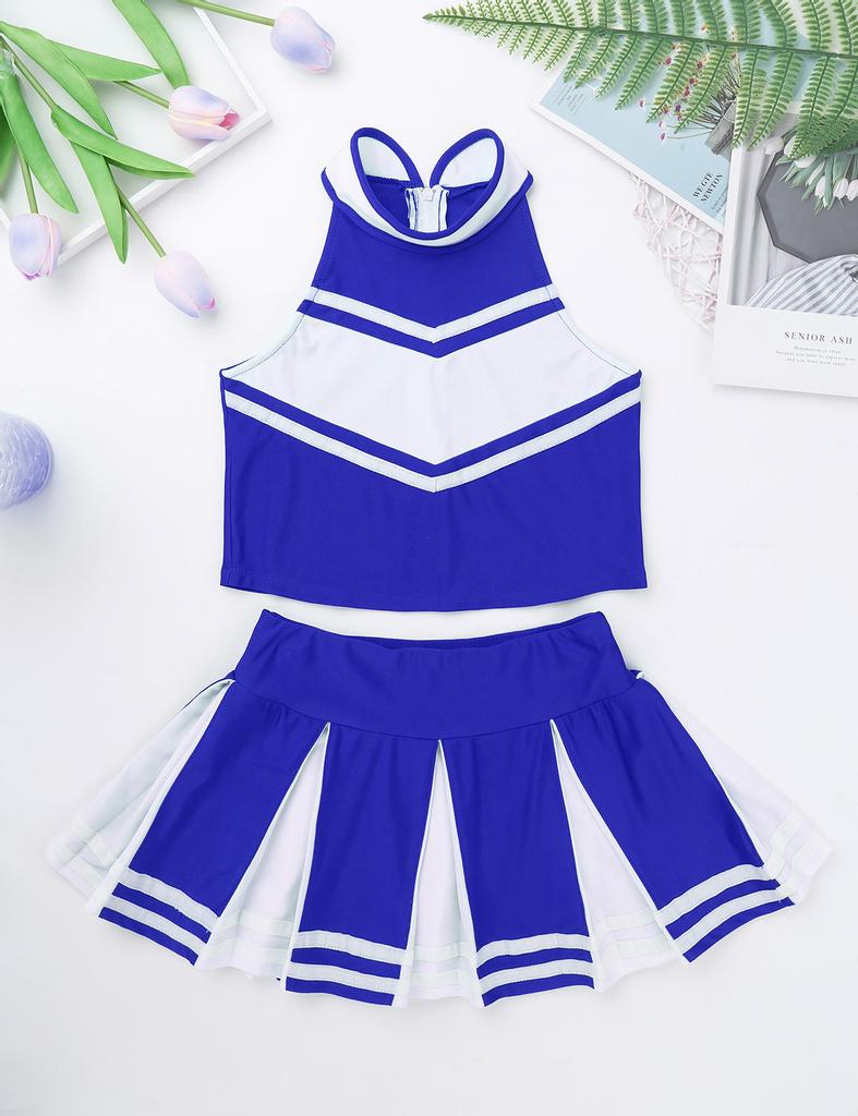 Kinder Mädchen Cheer Leader Kostüm Schuluniform Cheerleading Outfit Karneval Party Cosplay Kostüm