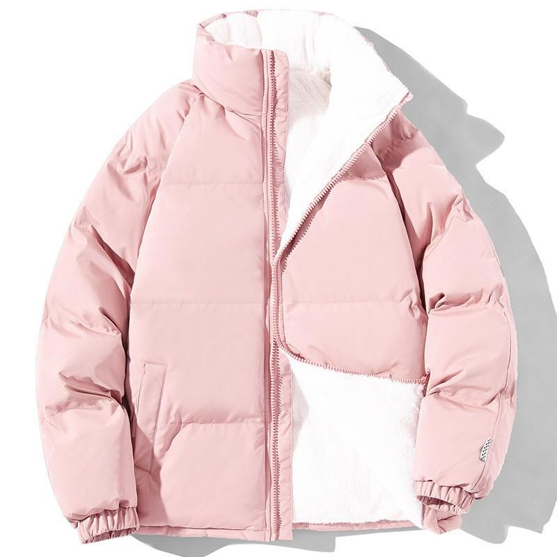 Hommes Hiver Extérieur Camping Randonnée Sports de Plein Air Loisirs Épais Chaud Coton Vêtements Tendance et Polyvalent Couleur Unie Veste Rembourrée