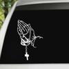 Color Car Prayer Gesture Laser Stickers Car Interior Stickers God Jesus Christ  Car Body Styling Decorative Stickers