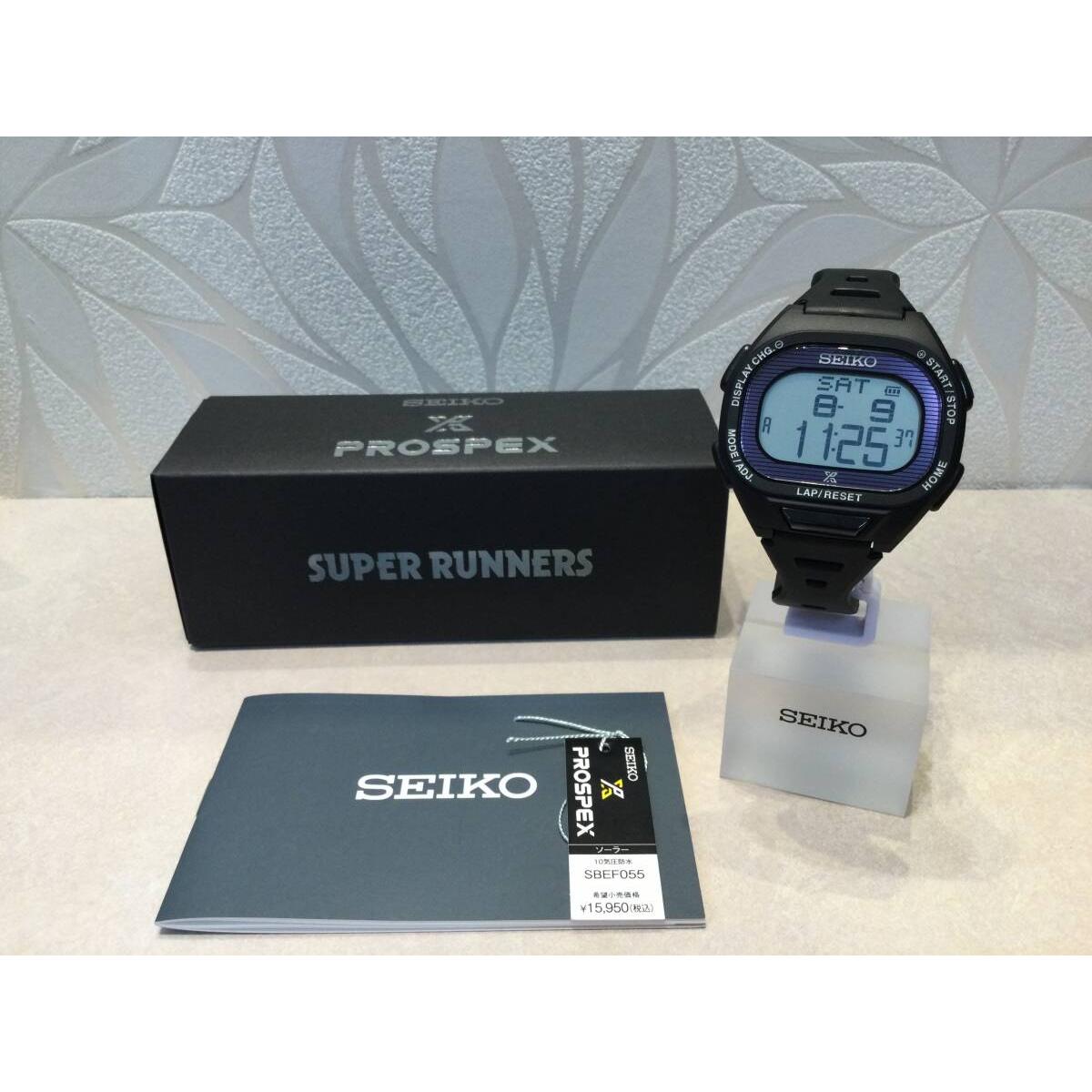 [New] SEIKO Super Runners SBEF055 Solar Watch Black  Unused