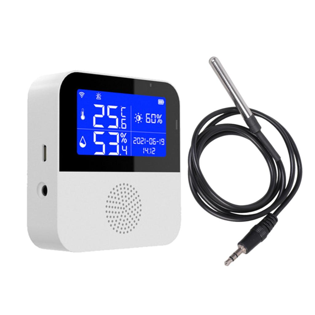 USB Powered Tuya WIFI Temperature and Humidity Sensor Indoor Hygrometer Thermometer with 2.9-inch LCD Display Screen