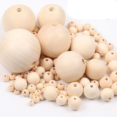 Unfinished Bracelet Jewelry Making Charms Necklace Accessories Loose Beads Round Balls Wood Beads