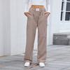 European and American Women's Pure Cotton Plaid Casual Boxer Pants Loose Pocket Trousers