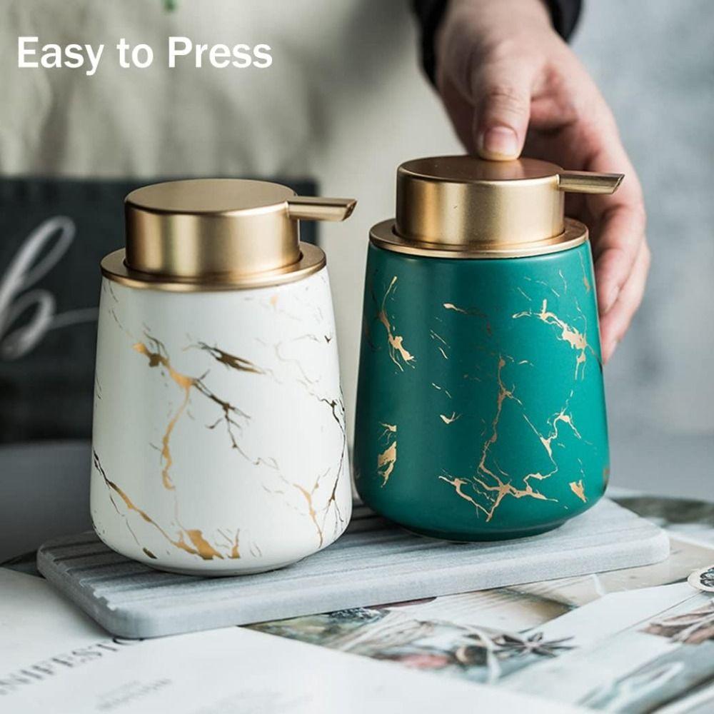 Easy To Press Lotion Soap Bottle Ceramic Gel Hand Sanitizer Bottle Soap Pump Dispensers  Kitchen