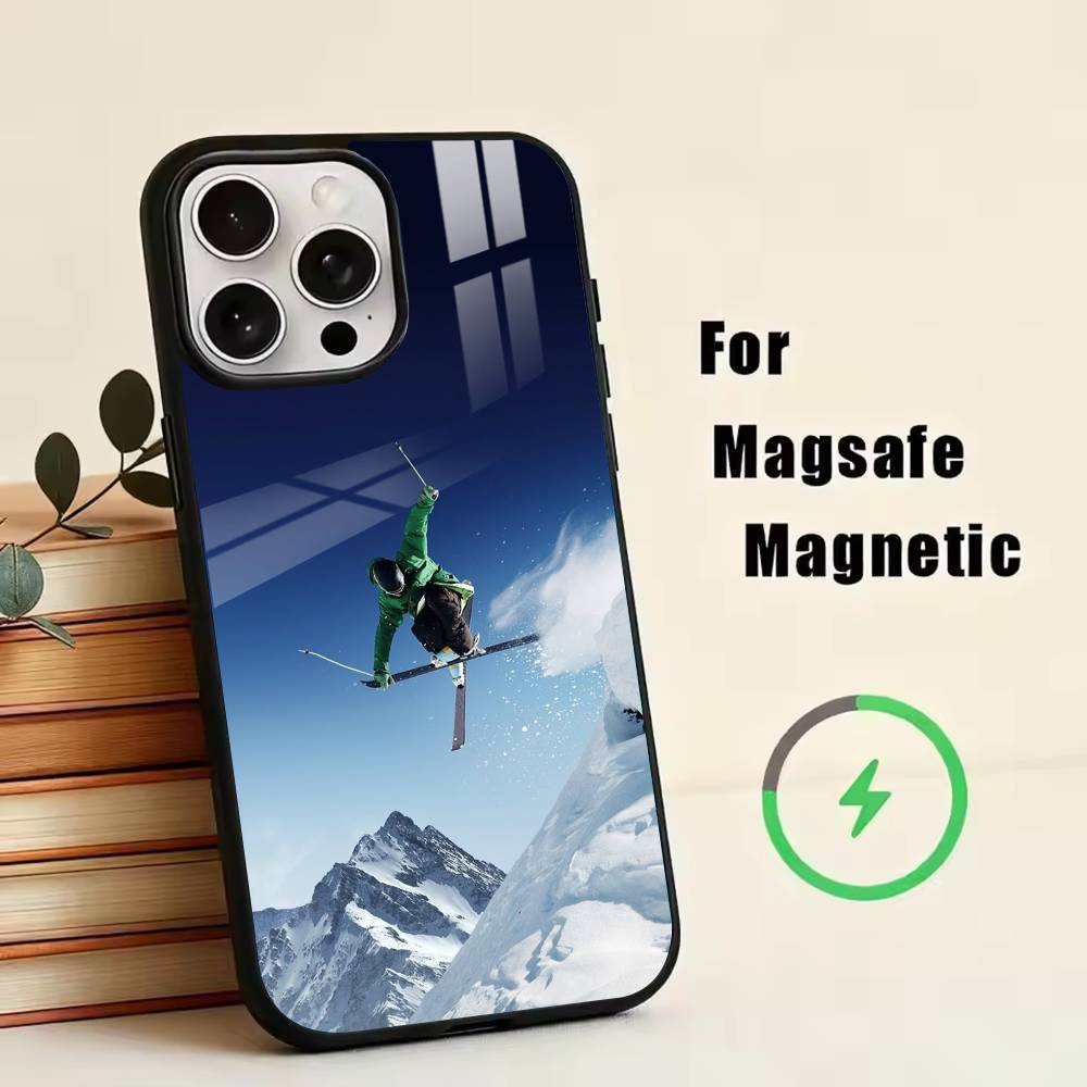 S-Skiing  Phone Case For iPhone17,16,15,14,13,12,11 Plus,Pro Magnetic with Magsafe Wireless Charging