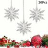 20pcs Include Rope and Iron Rings, Sparkling Crystal Acrylic Snowflake Ornaments - Dazzling Clear Pendant Drops
