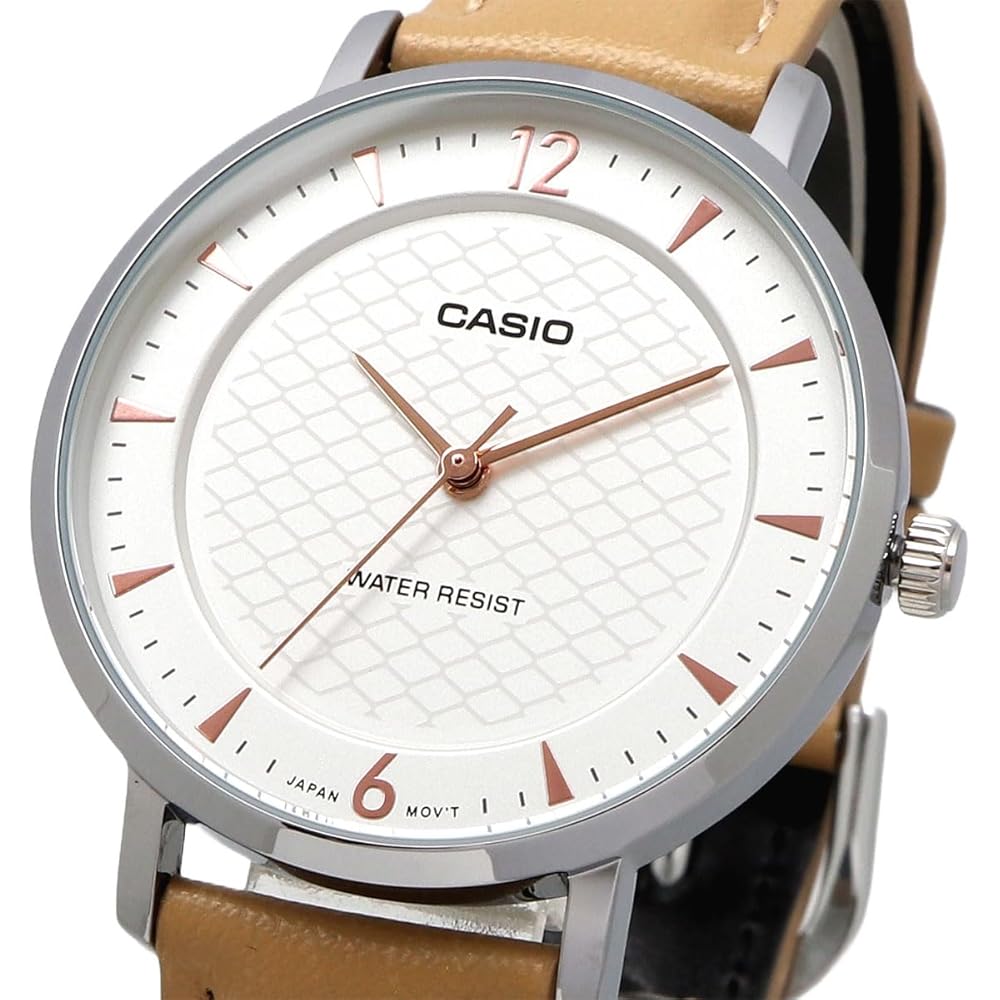 Casio Analog Quartz Women's Watch LTP-VT04L-7A1 Beige Leather Band Overseas Model