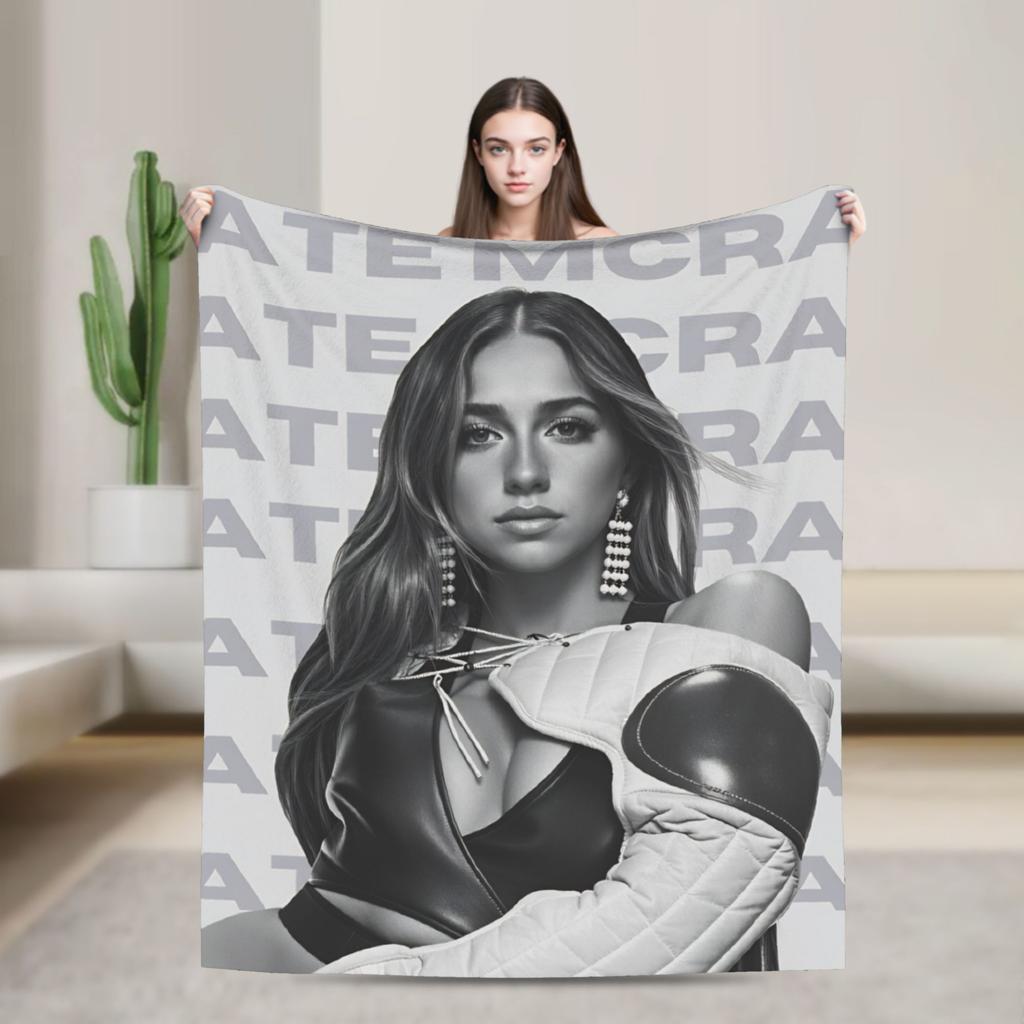 Coperta di Flanella Tate McRae Cantante Canadese Coperta Morbidissima per Divano Letto Viaggio Copriletto Novità Copri Divano Letto