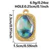 2pcs Different Shape Transparent Drip Oil Abalone Shell Charm Stainless Steel Charms For Jewelry Making Pendant DIY Accessories