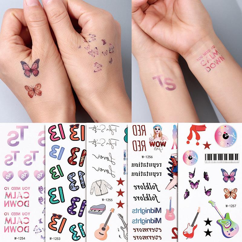 Cartoon Tattoo Aufkleber Wasserdicht Englisch Temporärer Tattoo Aufkleber