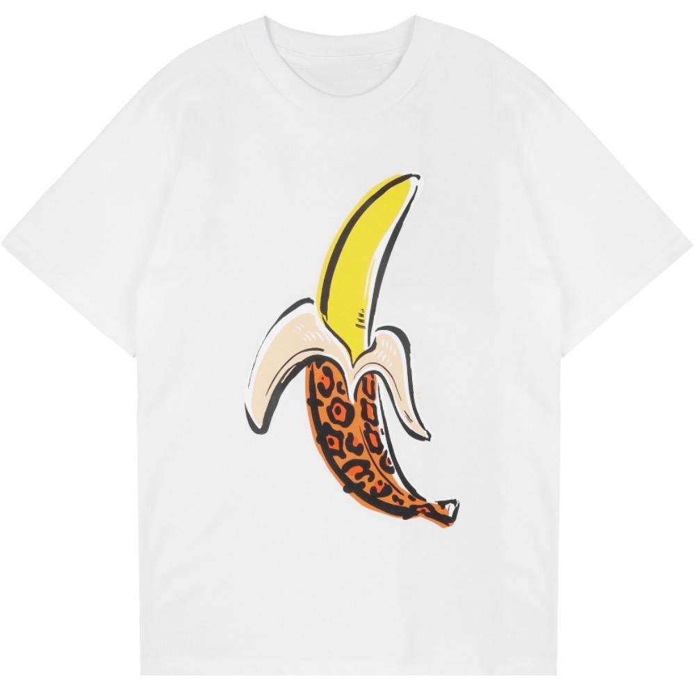 COTTON 100% Hot European and American Funny Banana Undress Short-sleeved Women's