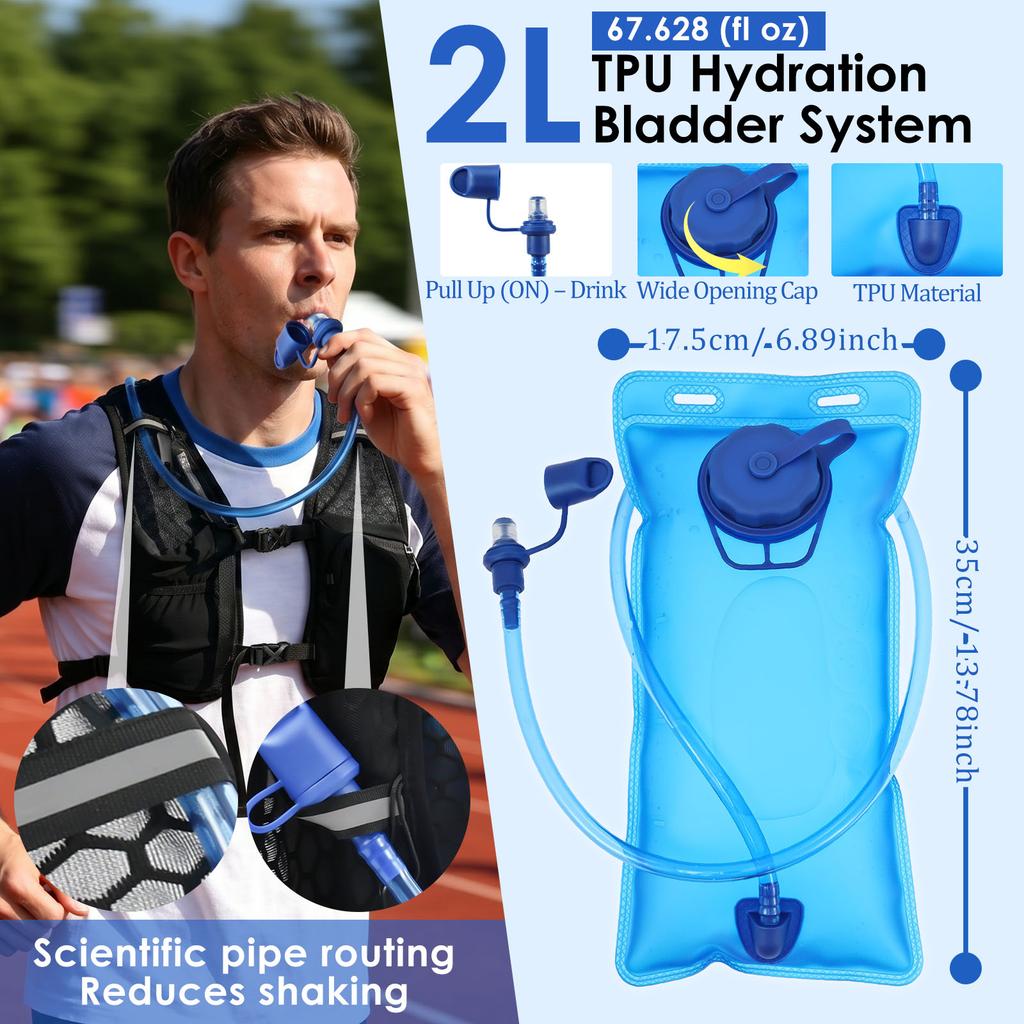 Marathon Trail Running Vest Lightweight Hiking Vest Backpack Reflective Hydration 68 Oz Water Bladderr Pack With Phone Pocket