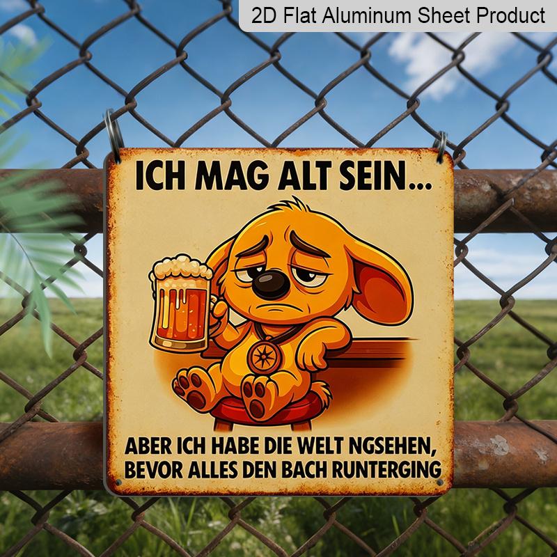 

2D Flat - 1pc Vintage Aluminium Metal Sign, Outdoor Decorative Wall Sign, Retro Tin Sign Style, Funny, I Like Being Old , Home Wall Decor Plaque for 20*20cm