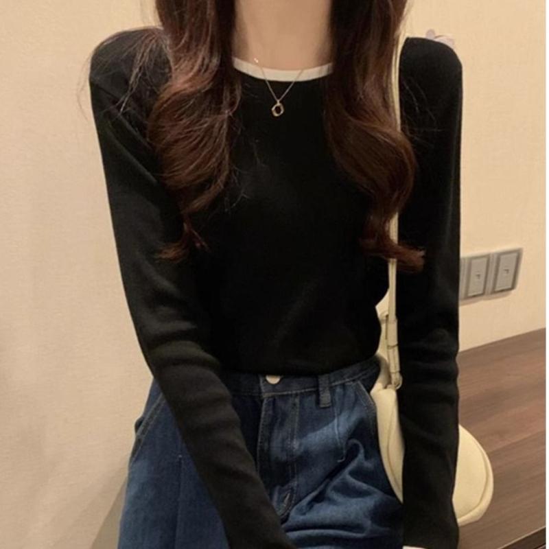 

Новый женский свитер-базовый слой с длинным рукавом для осени и зимы отличается уникальным и стильным дизайном one size чёрный