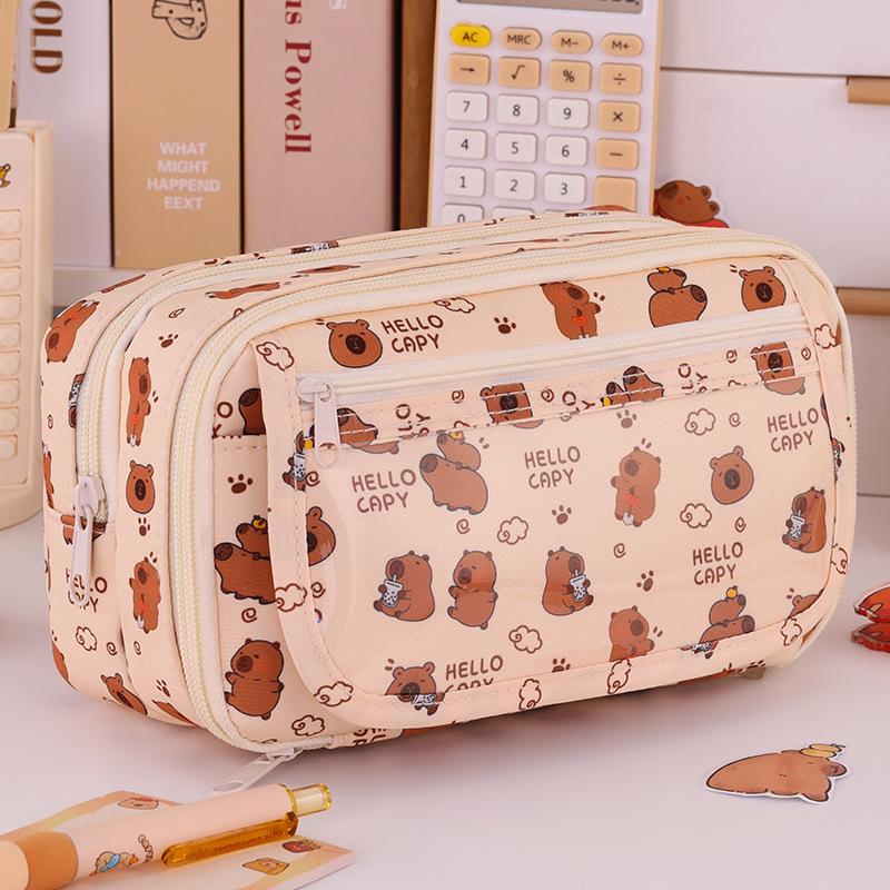 

Пенал большой вместимости «Капибара» для девочек: Идеально для учеников начальной и средней школы