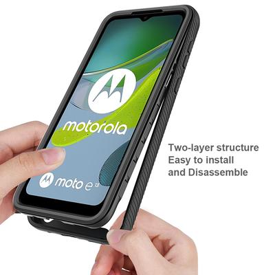 Για Motorola Moto E13 4G 3-σε-1 Πλήρης Προστασία Θήκη Τηλεφώνου TPU+PC Πίσω Κάλυμμα με PET Φιλμ Οθόνης