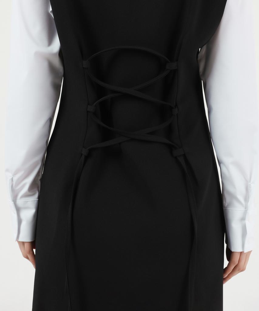 Catharsis Contrast Corset Collar Dress Black One Size