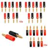 10pcs Banana Speaker Plugs Silver 4mm Banana Plug Connector For Audio Video Speaker Cable Adapter Terminal