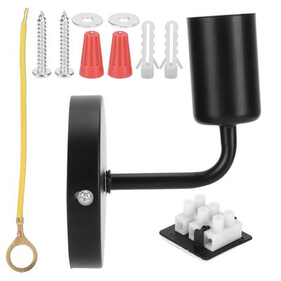 E27 Siyah Duvar Lambası Retro Tek Kafa Duvar Aydınlatma Armatürü Yatak Başucu Koridor Merdiven AC85 için?265V