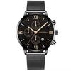 Mesh Belt Men With Calendar, Fake Three-Eye Business Leisure Boys Gift Quartz Watch
