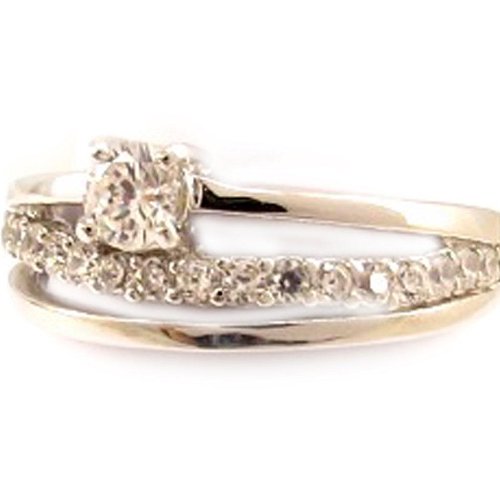 Inel de argint 'Scarlett' alb-argintiu (placat cu rodiu) - 7 mm