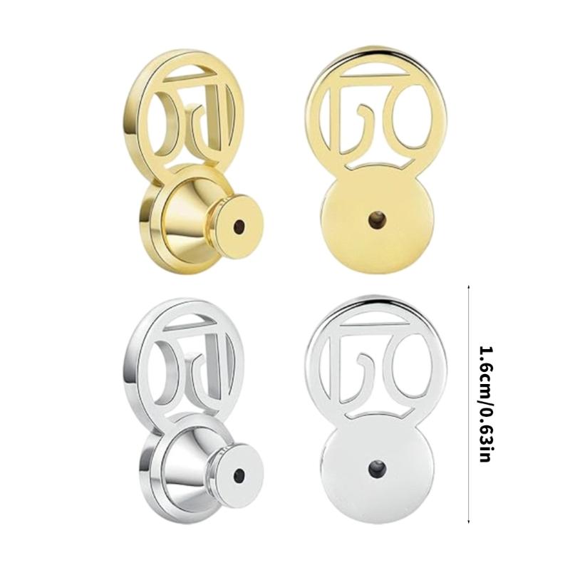 Set of 4 Secure Earring Backs Studs Oval Shape Locking Clutches Secure Locking Backing Earring Plugs for Delicate Ears