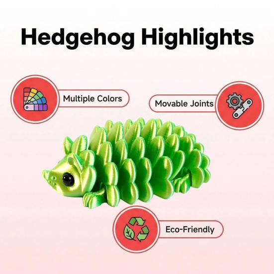 3D Printed Pinecone Hedgehog Figurine Movable Joints Hedgehog Stress Relief Fidget Toy Home Office Desktop Decoration Ornament