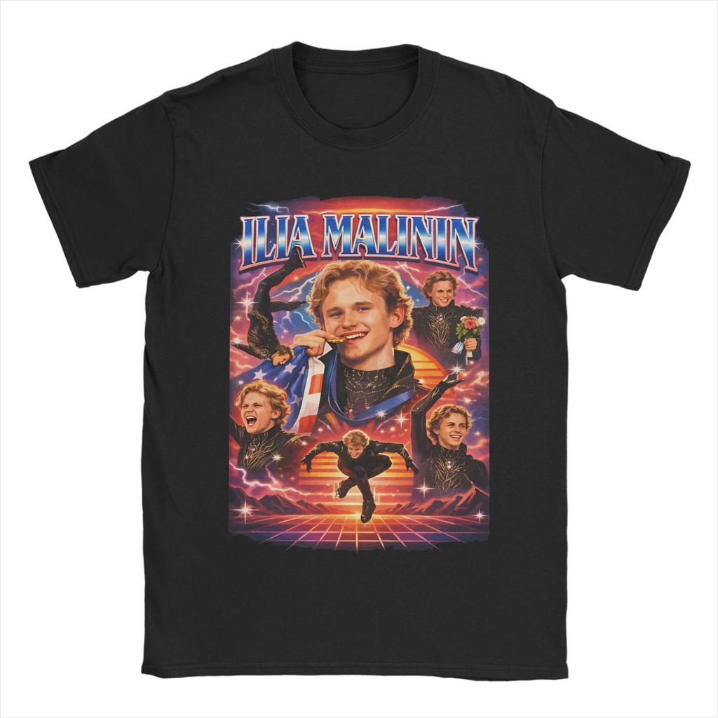 Ilia Malinin Quad Jump Legend QUAD GOD Accessori Unisex T-shirt da Donna Maglietta in Cotone Top con Stampa Grafica Tshirt