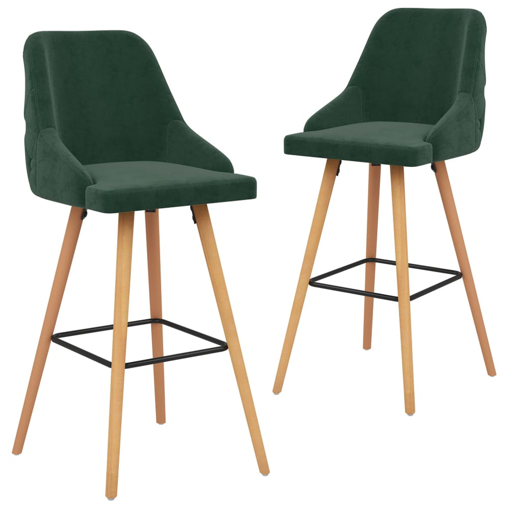 Tabourets de bar lot de 2  foncé velours