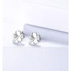 S925 Sterling Silber Vierblättriges Kleeblatt Ohrstecker Koreanischer Schmuck Süße Mode Einfacher Schmuck