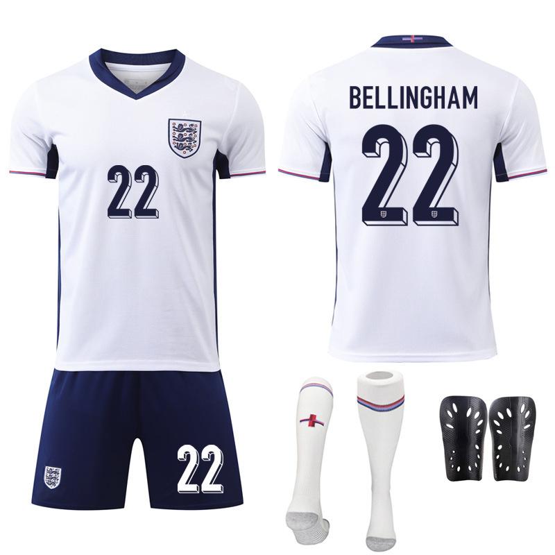 Europacupen England Fotbollsuniform Set 11 Foden Nr. 1 Bellingham Kane Fotbollströja